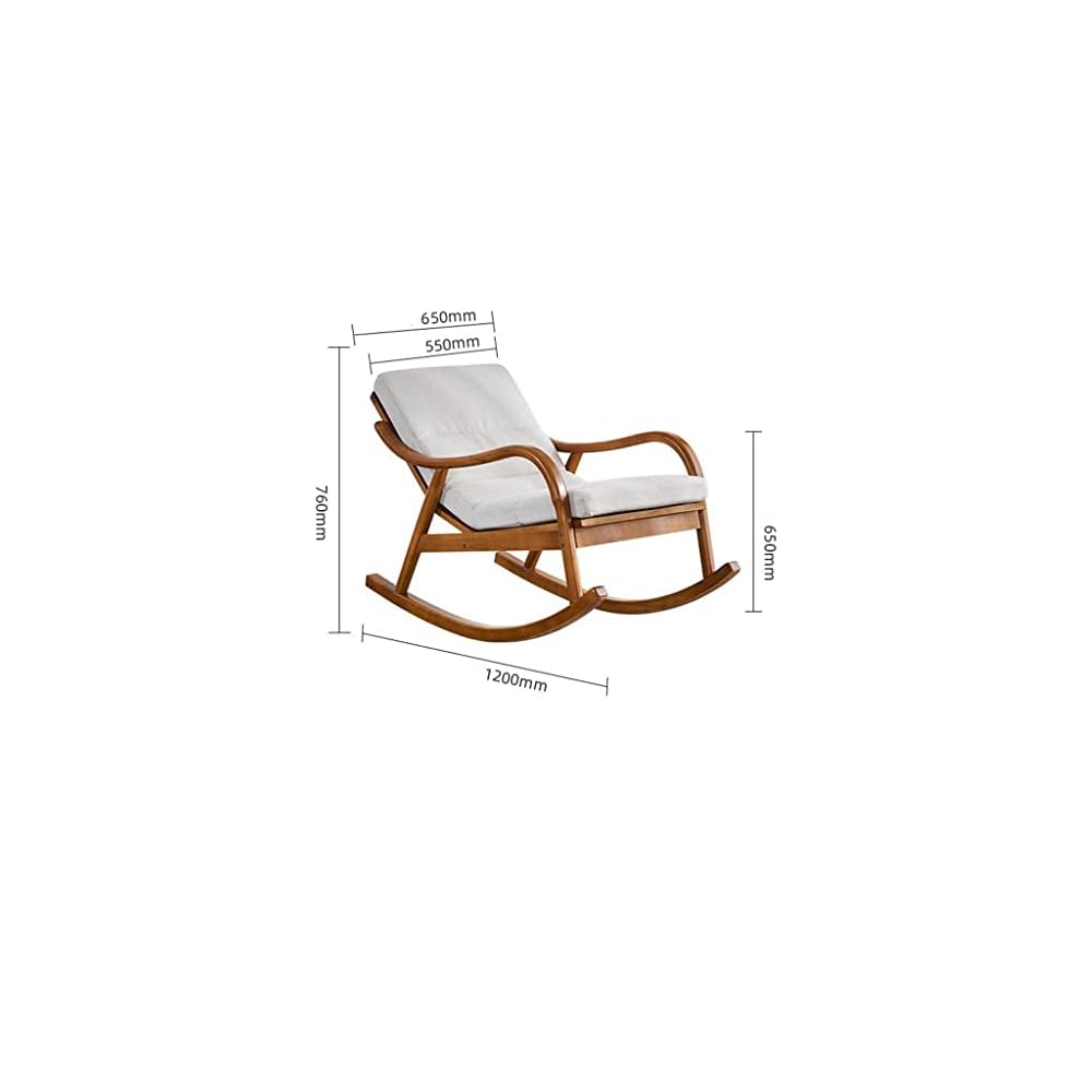 LSLYTQ Chaise Lounge, Solid Wood Rocking Chair, Comfortable Armchair, Home Living Room Lazy Rocking, Bedroom Chair, Home Getaway Chair