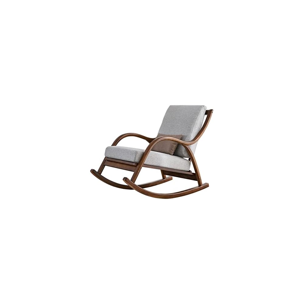 LSLYTQ Chaise Lounge, Solid Wood Rocking Chair, Comfortable Armchair, Home Living Room Lazy Rocking, Bedroom Chair, Home Getaway Chair